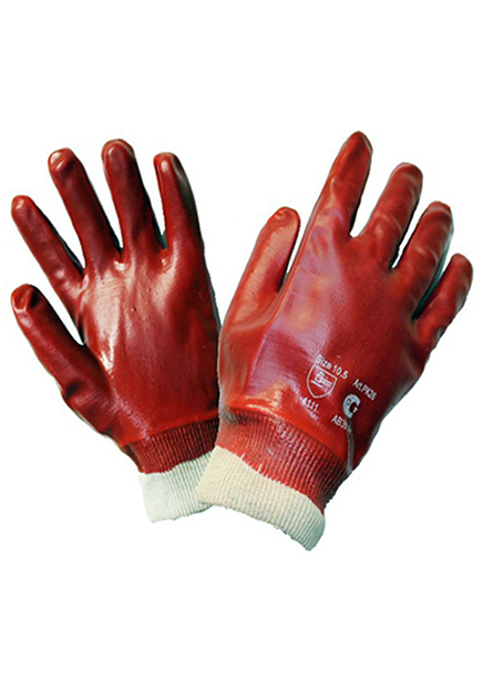Перчатки маслобензостойкие МБС Гранат полный облив ПВХ