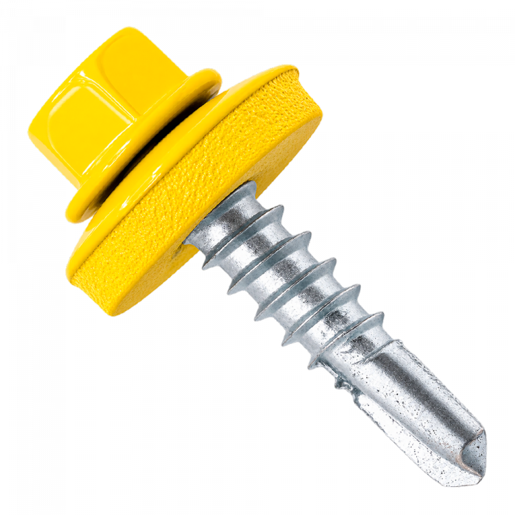 Саморез кровельный по дереву 4,8х29мм сверлоконечный RAL 1018 h головки ≥5,0мм шайба d=16мм EPDM RF