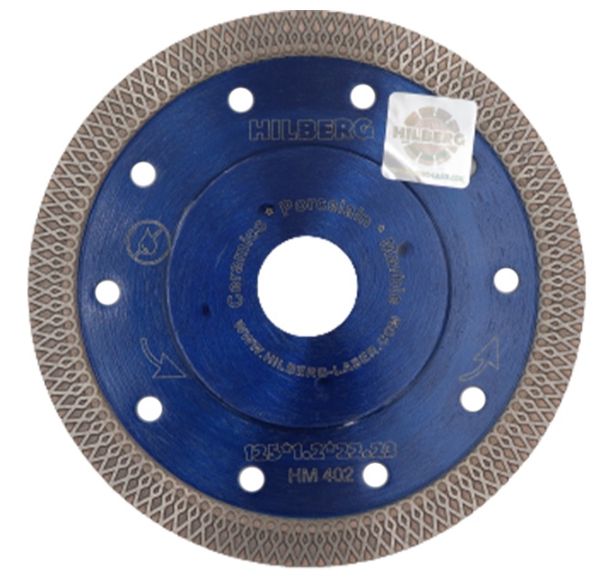 Диск алмазный 125х1,2х22,2мм турбо сухой и влажный рез ультратонкий х-тип HILBERG